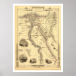 Map of Egypt and Arabia Petrea by Rapkin 1851 posters