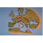 Map of Europe, where the guards operated during Wo Acrylic Cut Outs