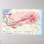 Map of Genghis Khan Empire in the 13th Century posters