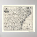 Map of Georgia and Carolinas by Bowen 1752 posters