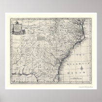 Map of Georgia and Carolinas by Bowen 1752 Print