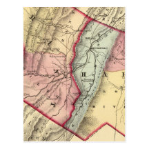 Map of Grant, Hardy counties Postcard