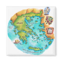Map of Greece & Greek Isles Magnets