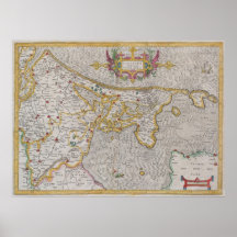 Map of Holland 1606 - by Gerard Mercator Poster