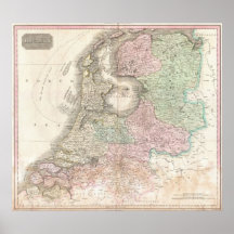 Map of Holland 1818 - John Pinkerton Posters