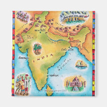 Map of India Refrigerator Magnets