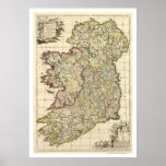 Map of Ireland by Frederik de Wit 1710 posters