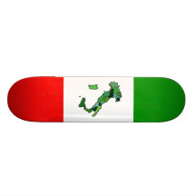 Map of Italy and Italian Flag Custom Skate Board