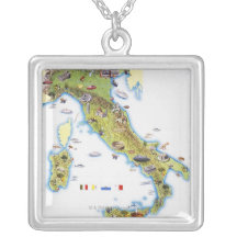 Map of Italy Custom Necklace