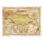 Map of Jamaica with National Heroes Postcard