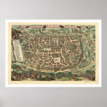 Map of Jerusalem by Nicolaes Visscher 1660 Poster