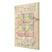 Map of Kalamazoo County, Michigan Canvas Prints