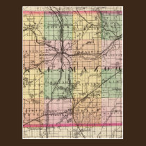 Map of Kalamazoo County, Michigan postcards