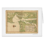 Map of Manhattan and the New York City Region 1639 Greeting Cards