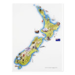 Map of New Zealand Post Card