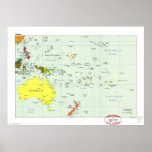 Map of Oceania - Australia / New Zealand & Pacific Poster