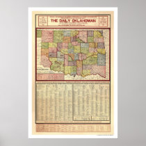 Map of Oklahoma and Indian Territory 1905 Posters