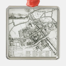 Map of Oxford, 1643 Christmas Ornaments