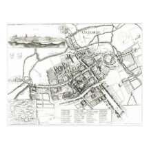 Map of Oxford, 1643 Post Cards