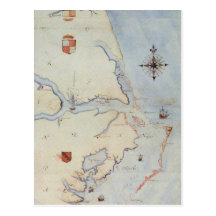 Map of Raleigh's Virginia Postcards