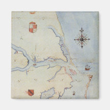 Map of Raleigh's Virginia Refrigerator Magnet
