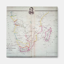 Map of South Africa illustrating Refrigerator Magnet