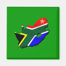 Map of South Africa SOuth African flag Fridge Magnet