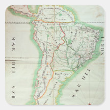 Map of South America, 1777 Square Stickers