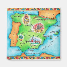 Map of Spain Magnet