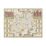 Map of Surrey, engraved by Jodocus Hondius postcards