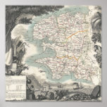 Map of the French Department of Finistere Posters