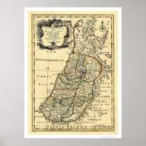 Map of the Holy Land of Israel by Bowen 1752 Posters