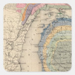 Map of the State of Michigan Square Stickers