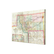 Map Of The Territory Of Montana Stretched Canvas Prints