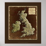 MAP of the UK Map Art Poster posters