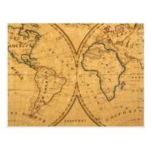 Map of the World 5 Postcard
