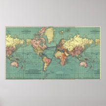 Map of the world in 1919-1921 print