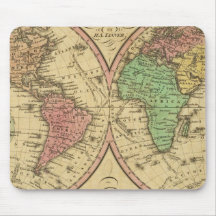 Map Of The World on the Globular Projection Mouse Pads