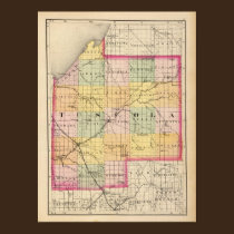 Map of Tuscola County, Michigan posters