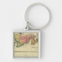 Map Of Upper And Lower Canada Keychains