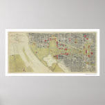 Map of Washington DC and the Mall 1917 posters