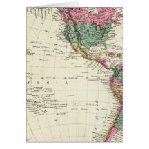 Map of Western Hemisphere Card