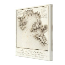 Map Port of Acapulco Gallery Wrap Canvas