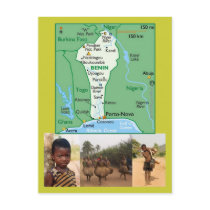Map Postcard of Benin