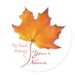 Maple Leaf Bookplate Sticker