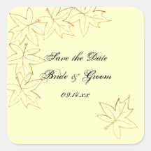 Maple Leaf Edge Wedding Save the Date Stickers