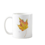 Maple Leaf in Autumn Colours Yellow and Gold mugs