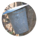 Maple Syrup Sap Bucket Nature Photo Sticker Label