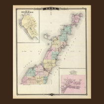 Maps of Door County, Sturgeon Bay and Jenny posters