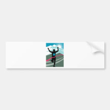 marathon runner silhouette running triahlon bumper sticker